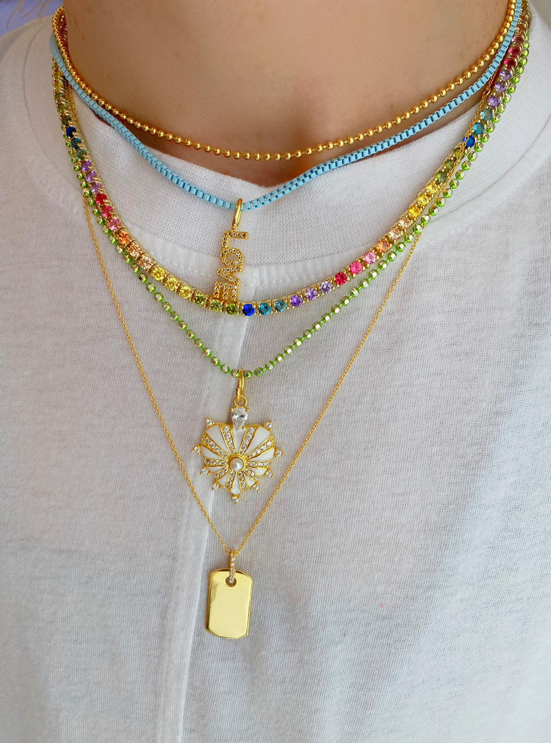 Rainbow Tennis Necklace