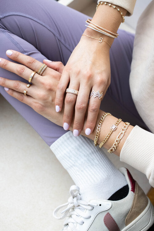 18K Zig Zag Diamond Ring