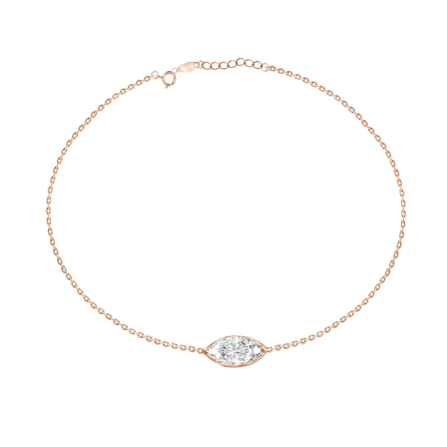 18k Solitaire Marquise Cut Diamond Bracelet