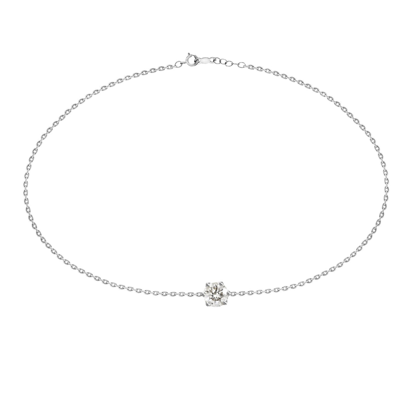 18k Solitaire Round Small Diamond Bracelet Small