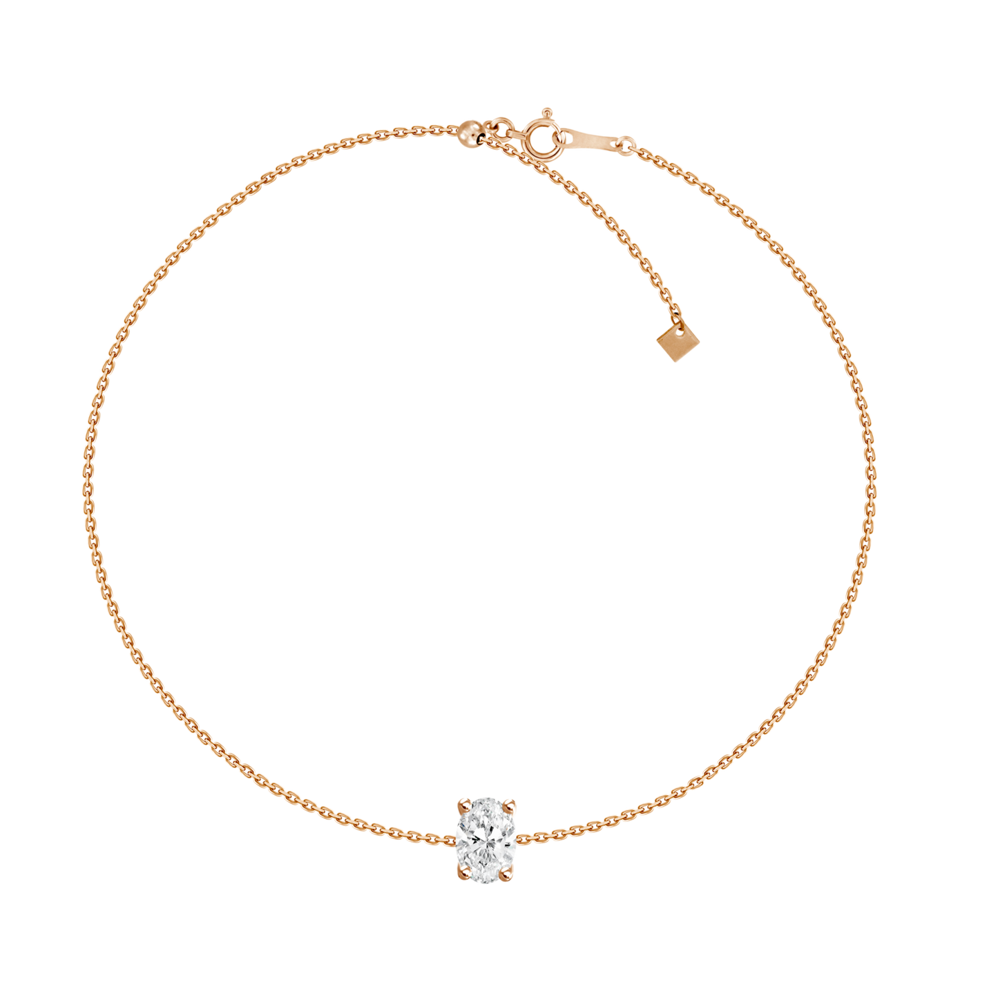 18k Solitaire Oval Cut Diamond Bracelet