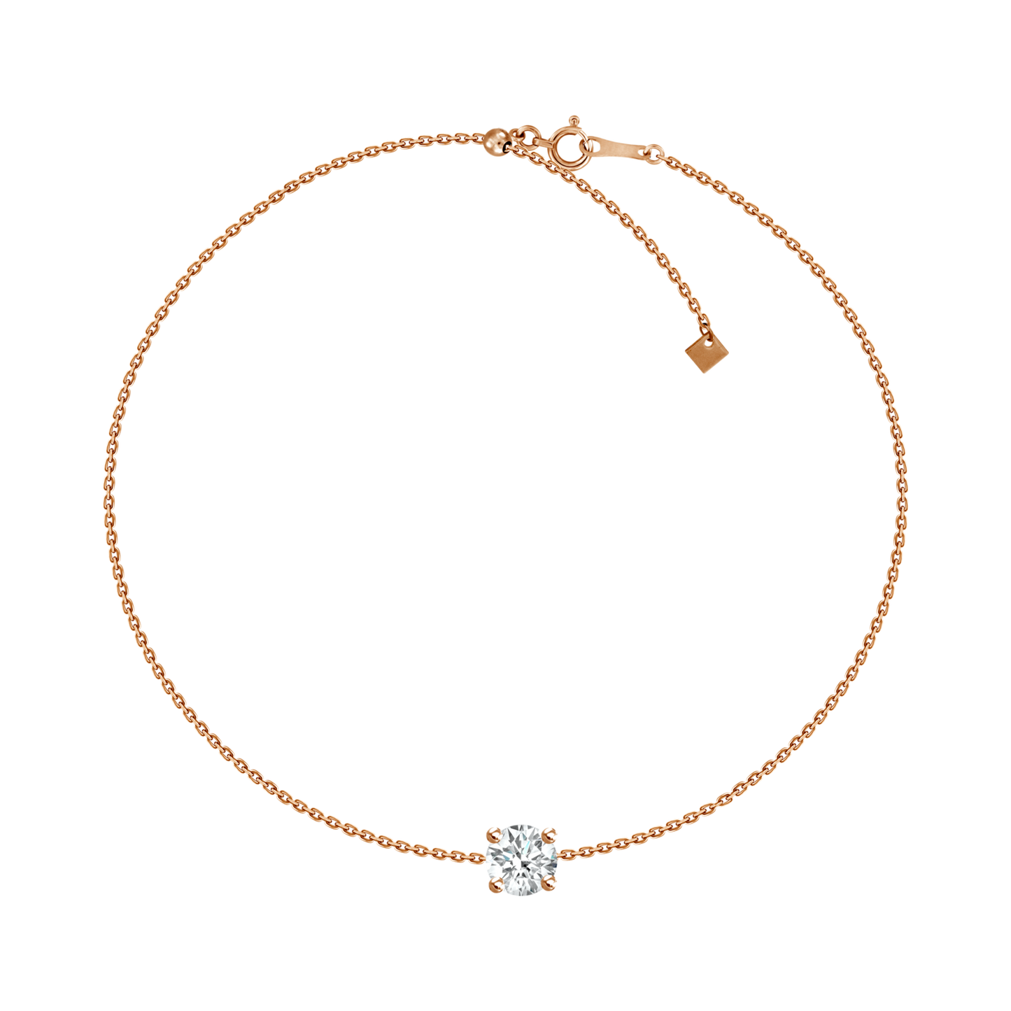 18k Solitaire Round Large Diamond Bracelet