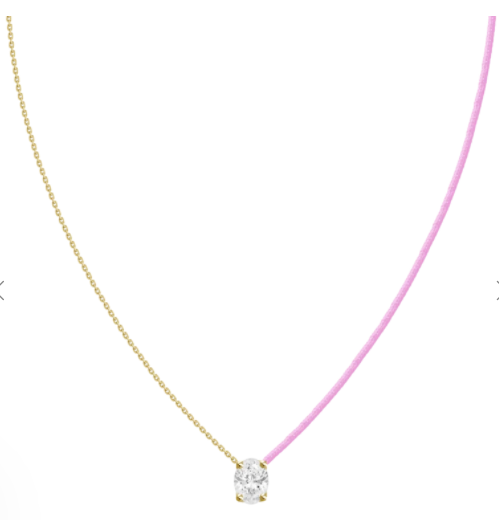 18k Necklace Diamond 1 Silk Cord