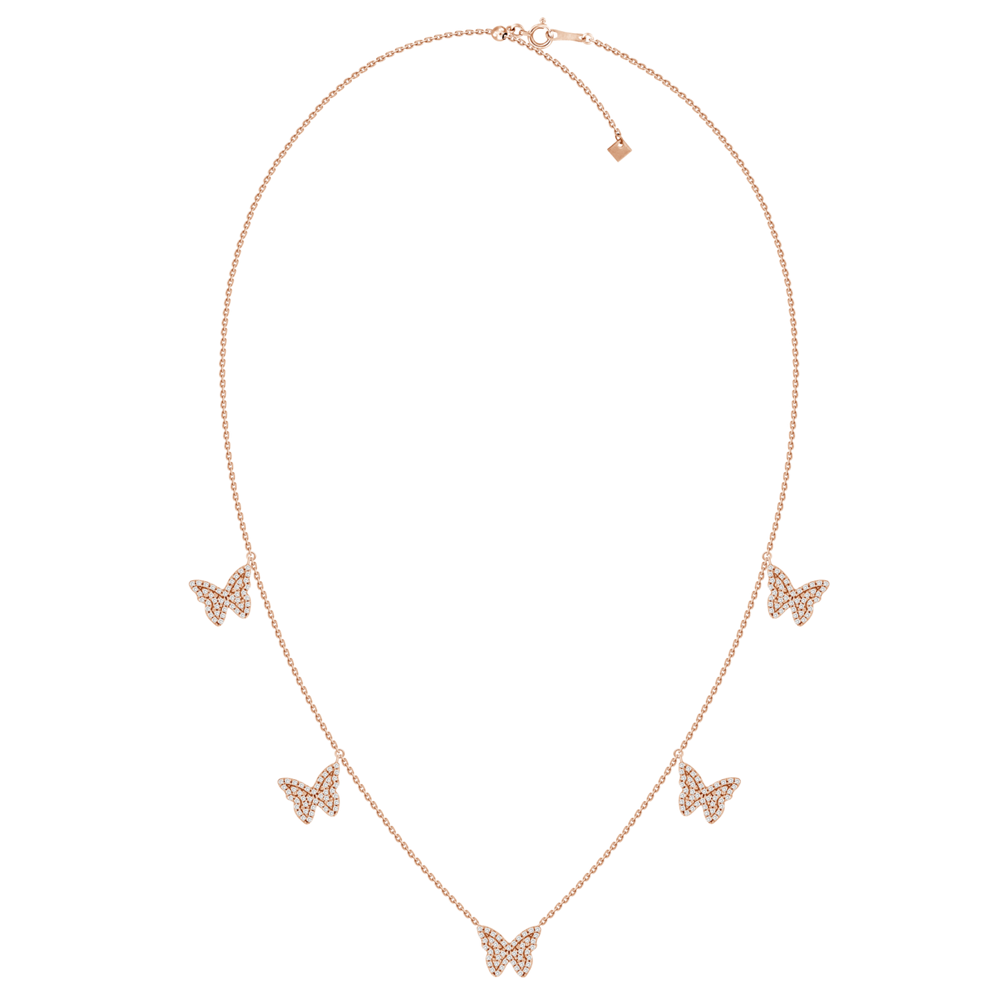 18k 5 Butterflies Pavet Diamond