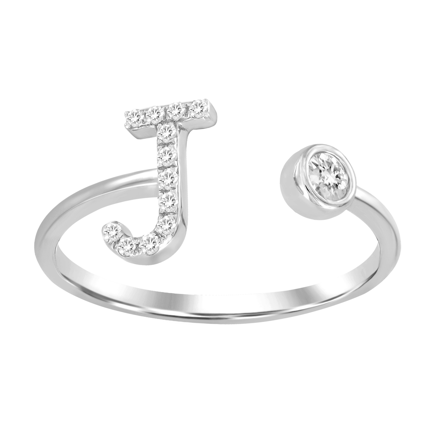 18k Alphabet Ring With Bezel