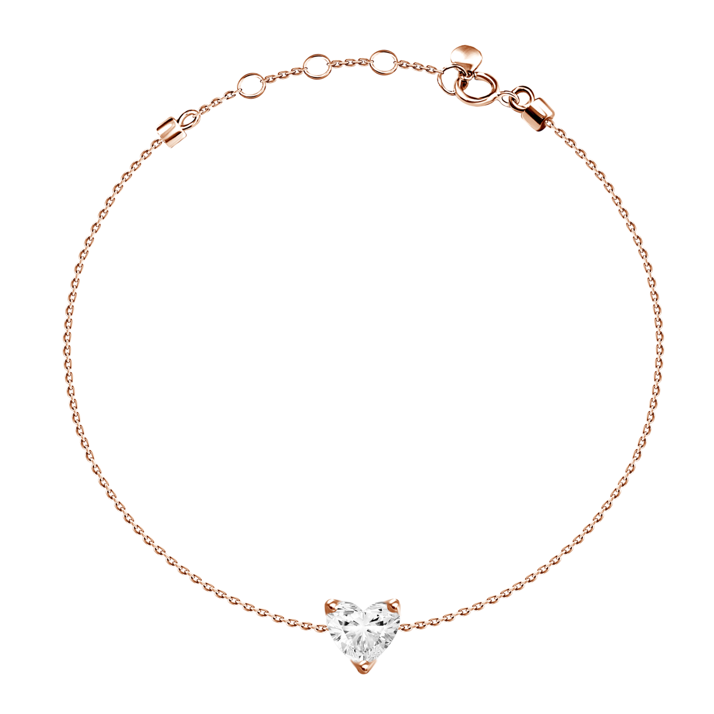 18k Heart Diamond Delicate Bracelet