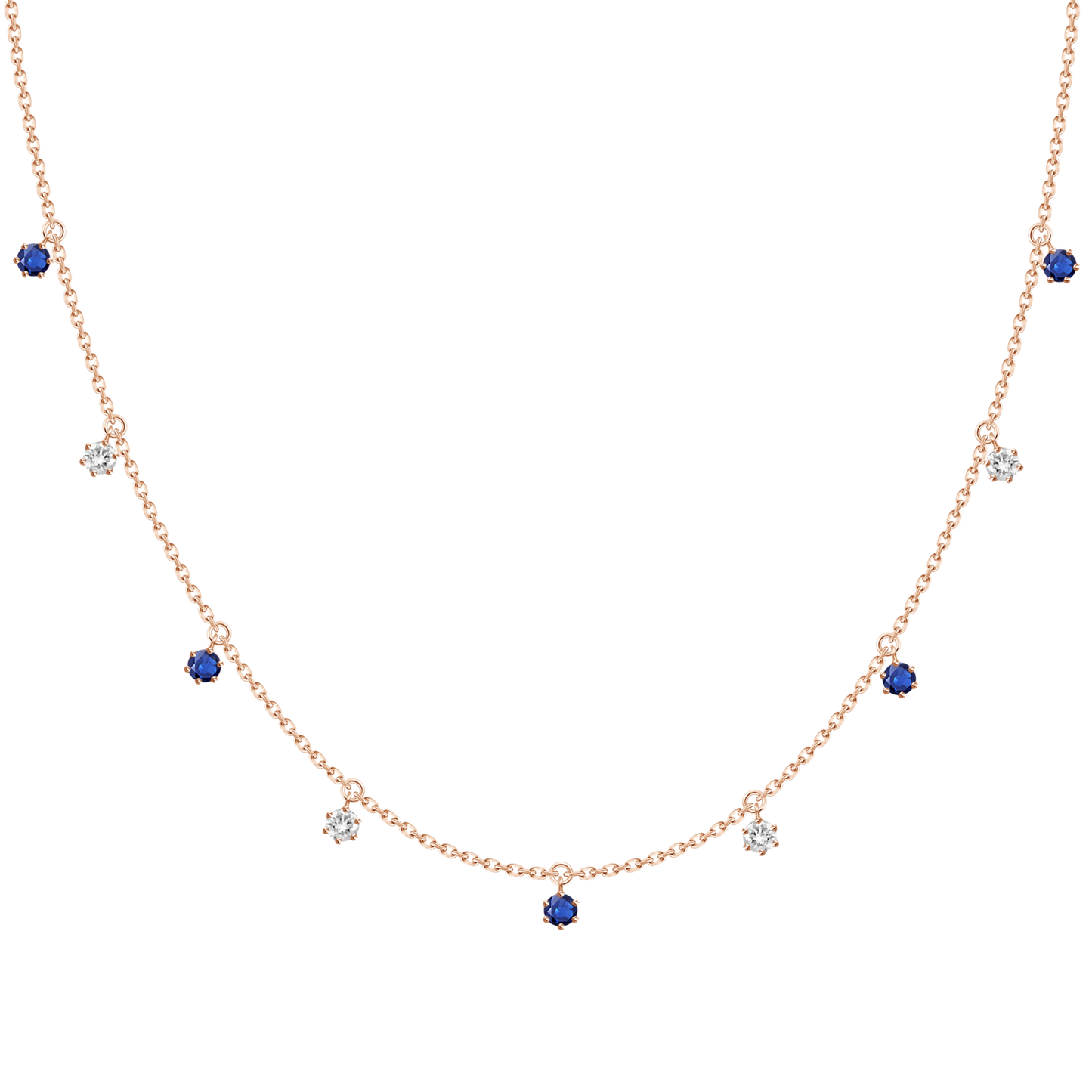 18k 7 Solitaires Diamond and Shapphire