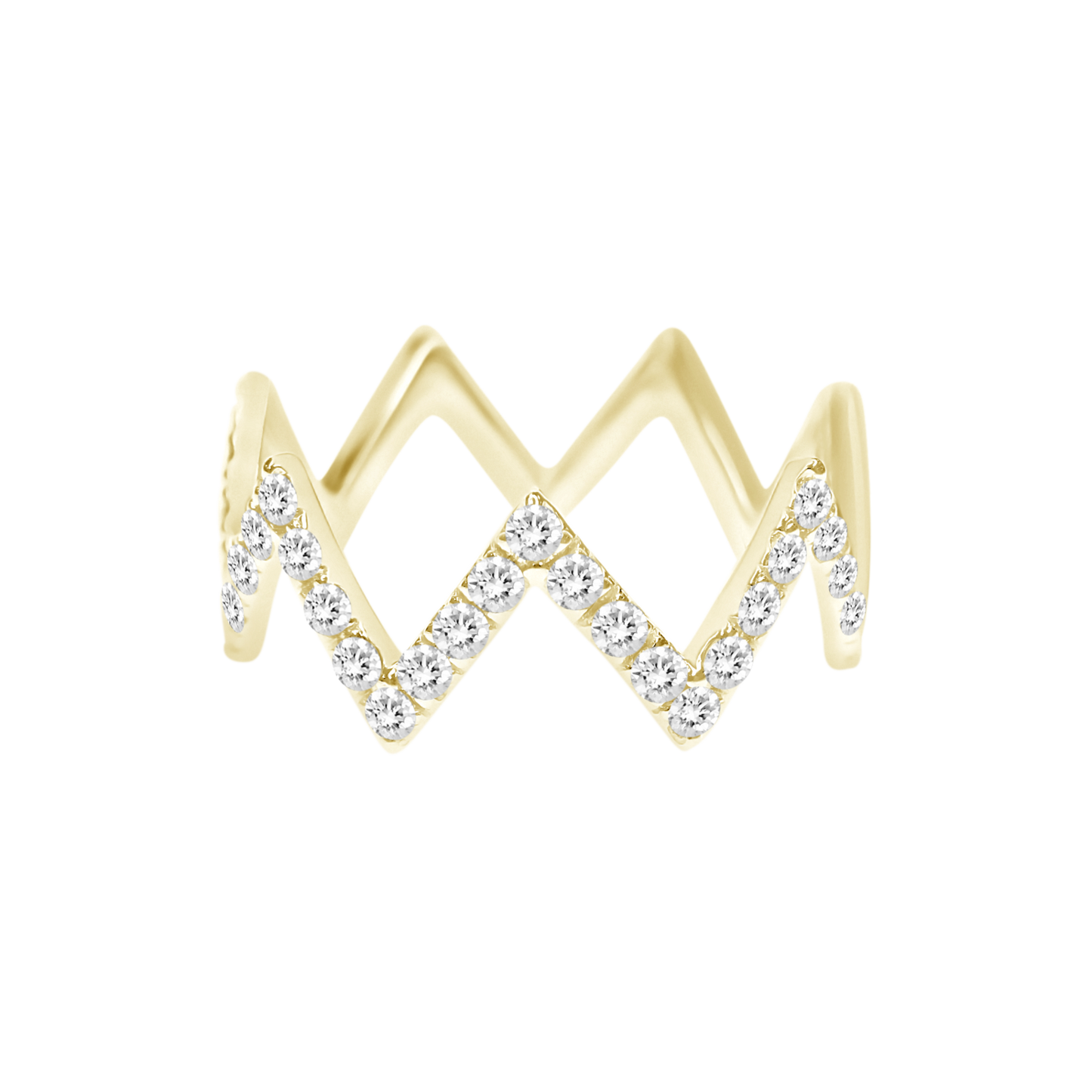 18K Zig Zag Diamond Ring