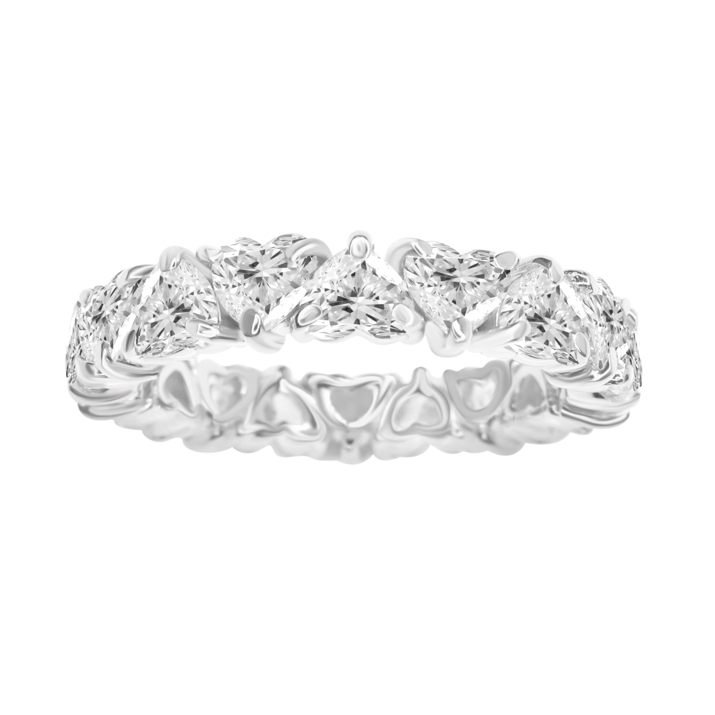 18K Heart Diamond Eternity Band