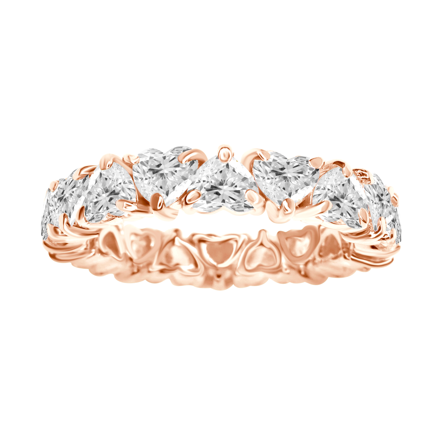 18K Heart Diamond Eternity Band