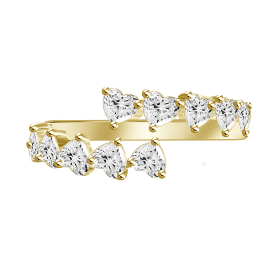 18k Heart Diamond Wrap Ring