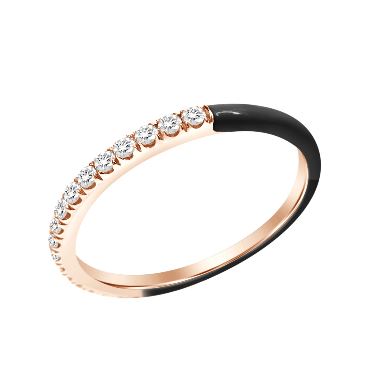 18k Enamel Diamond Ring
