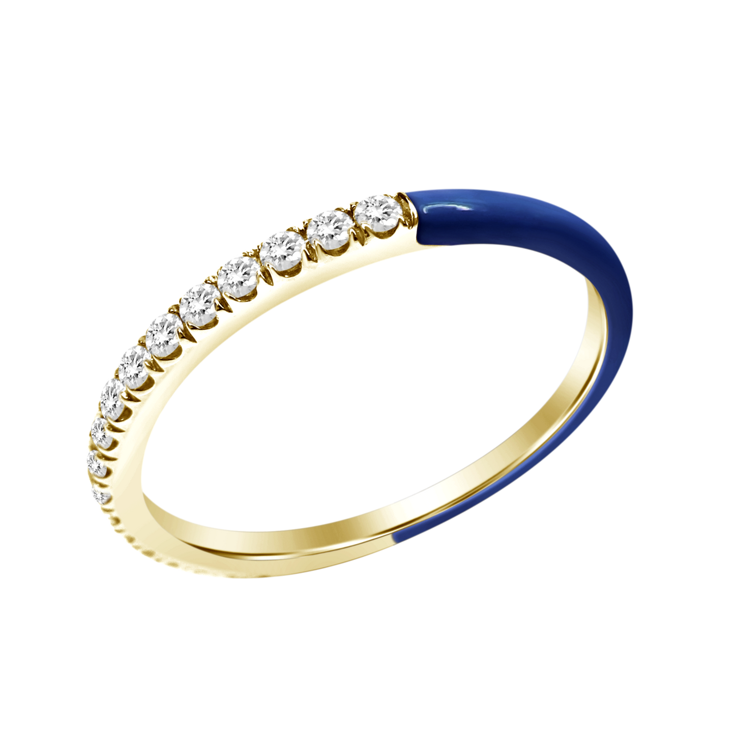 18k Enamel Diamond Ring