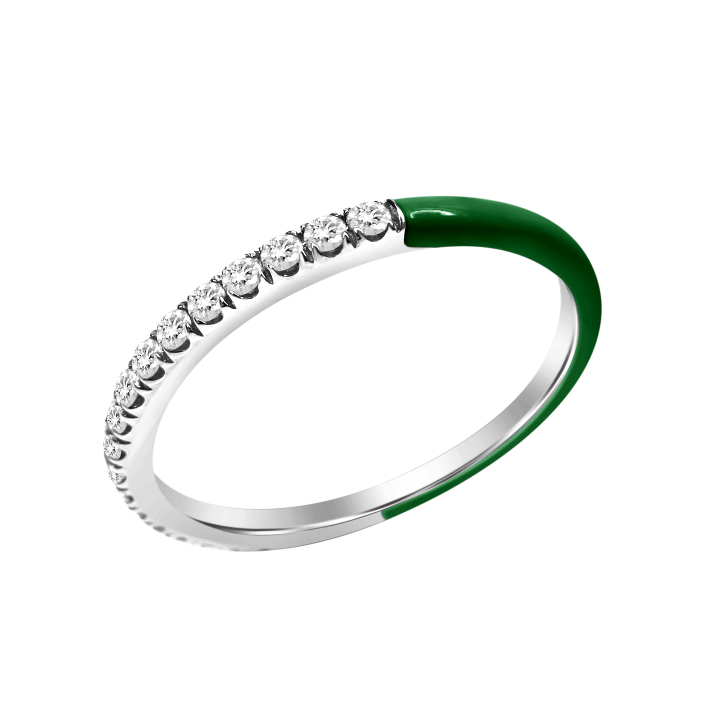 18k Enamel Diamond Ring