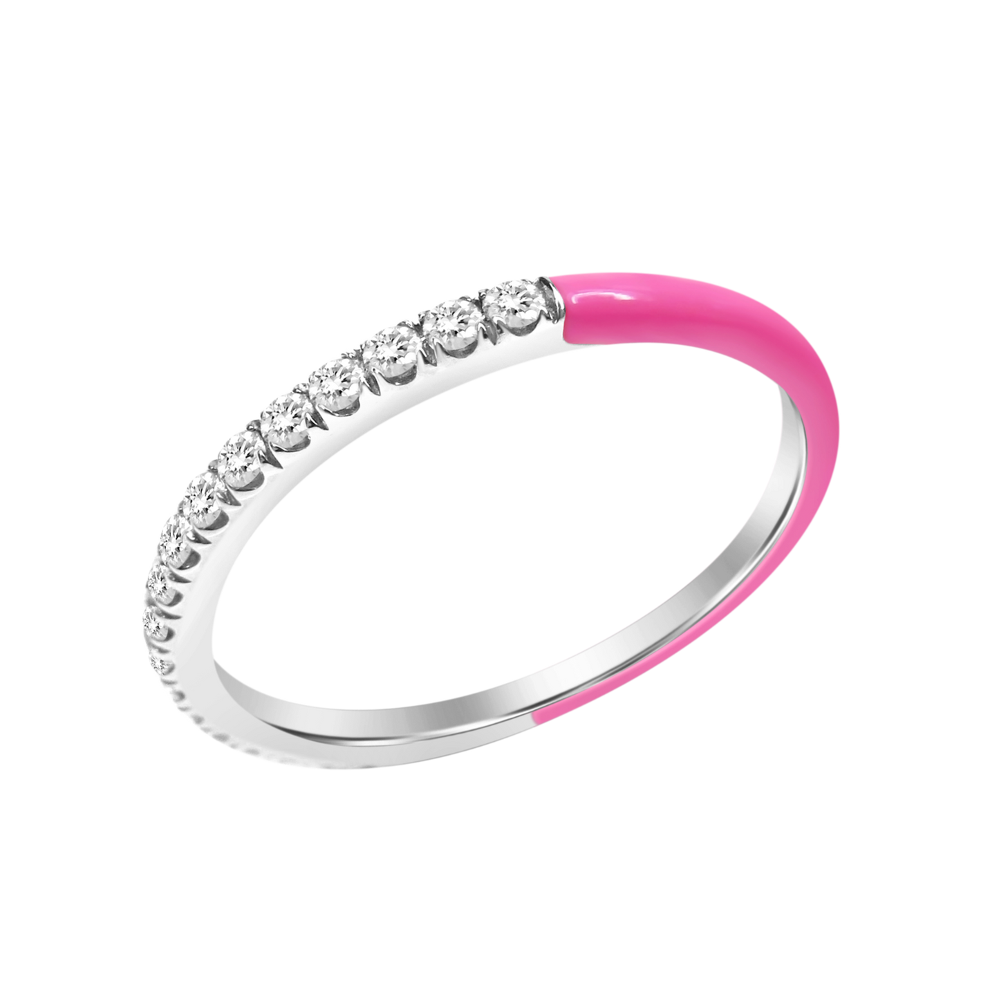 18k Enamel Diamond Ring