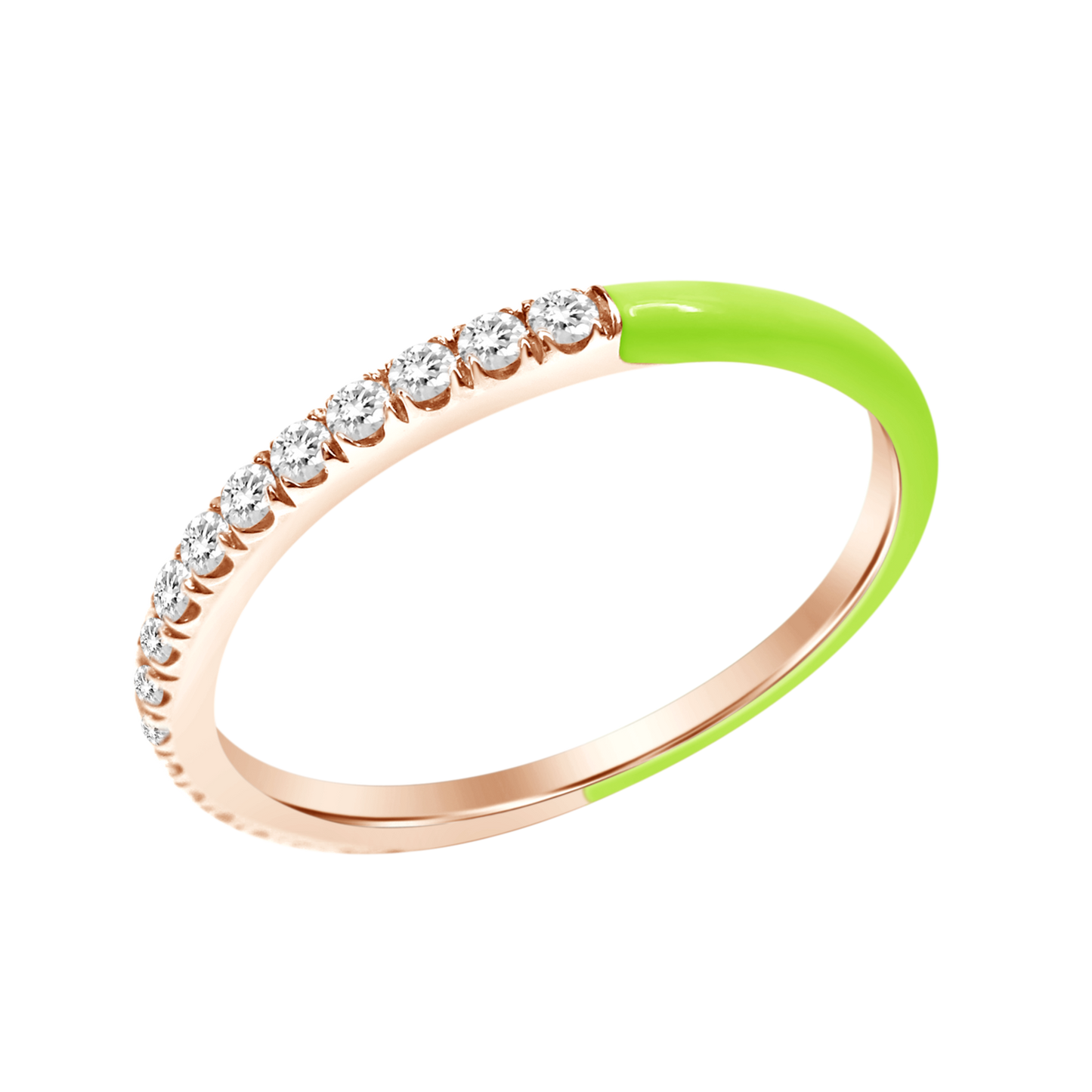 18k Enamel Diamond Ring