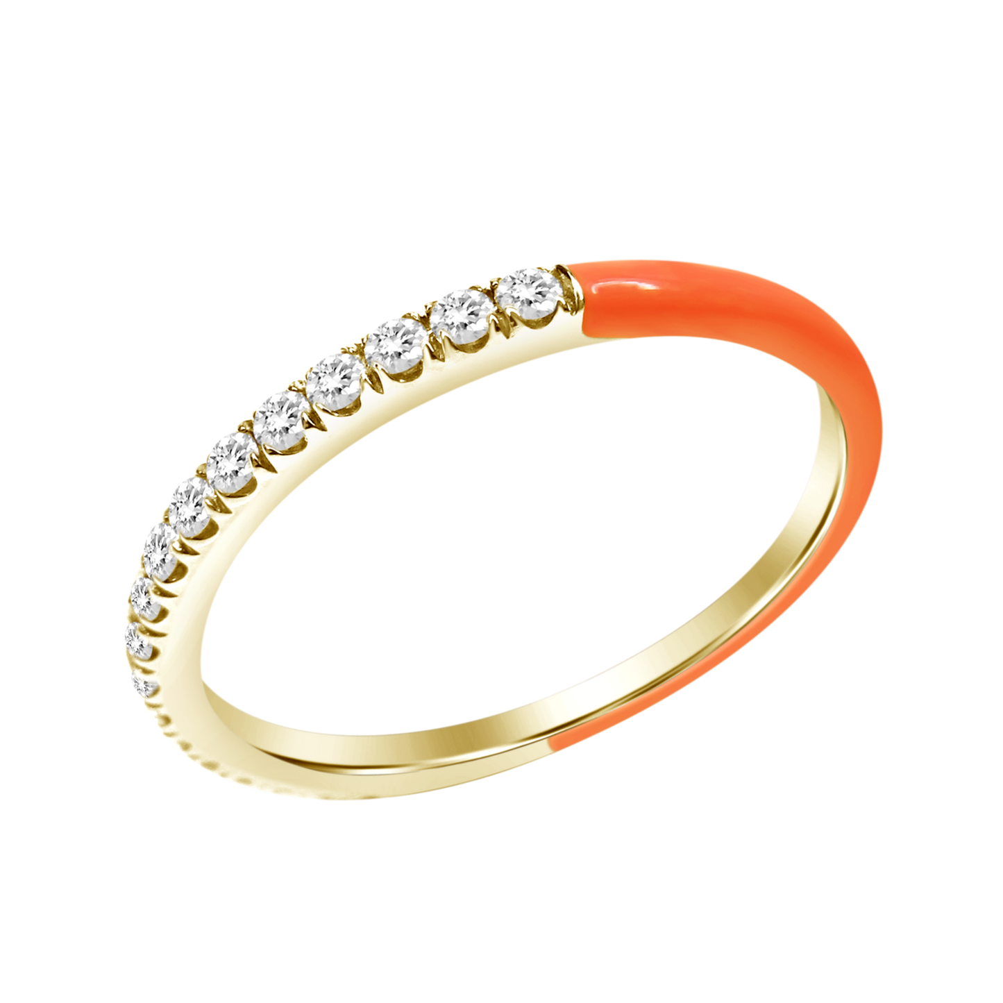 18k Enamel Diamond Ring