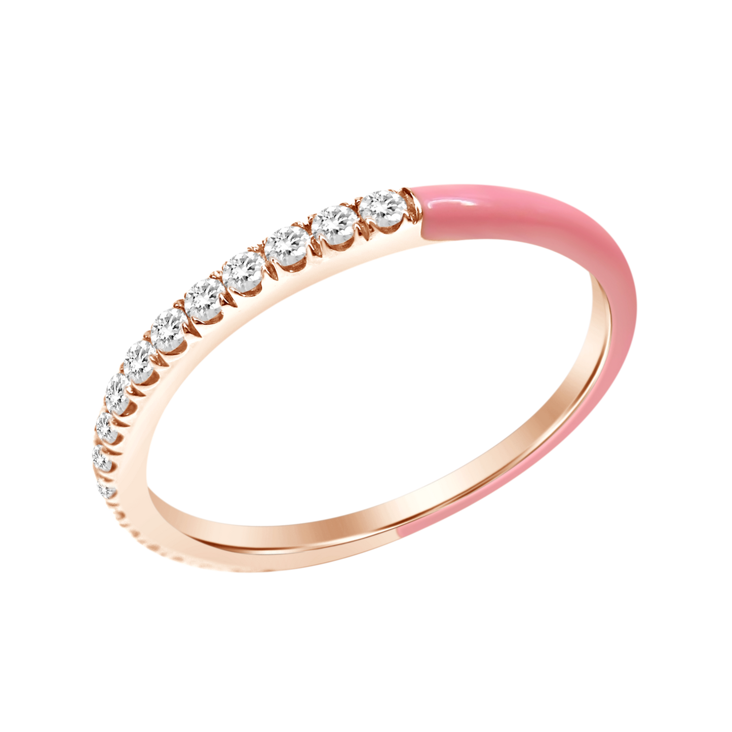18k Enamel Diamond Ring