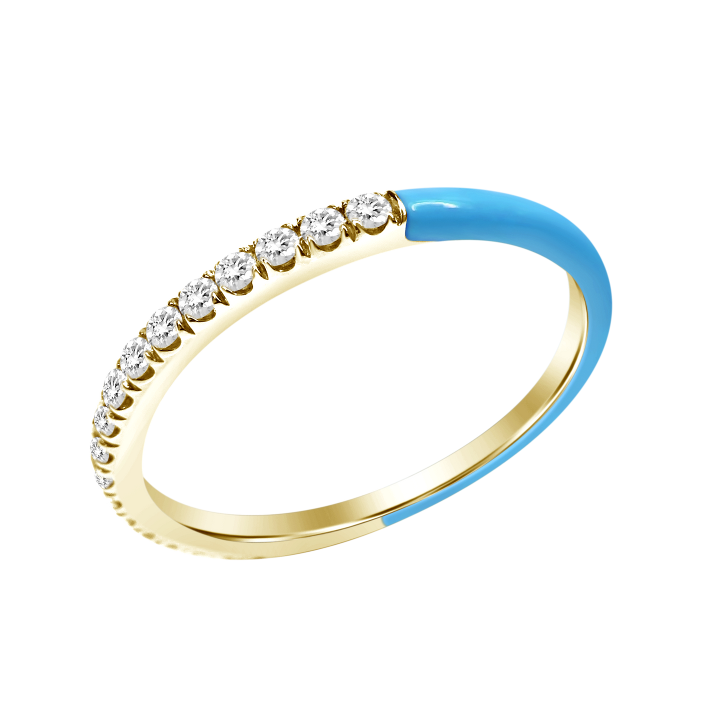 18k Enamel Diamond Ring
