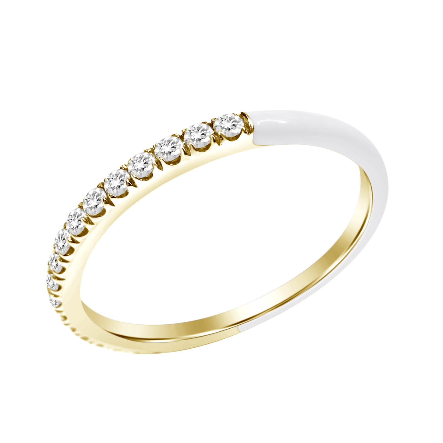 18k Enamel Diamond Ring