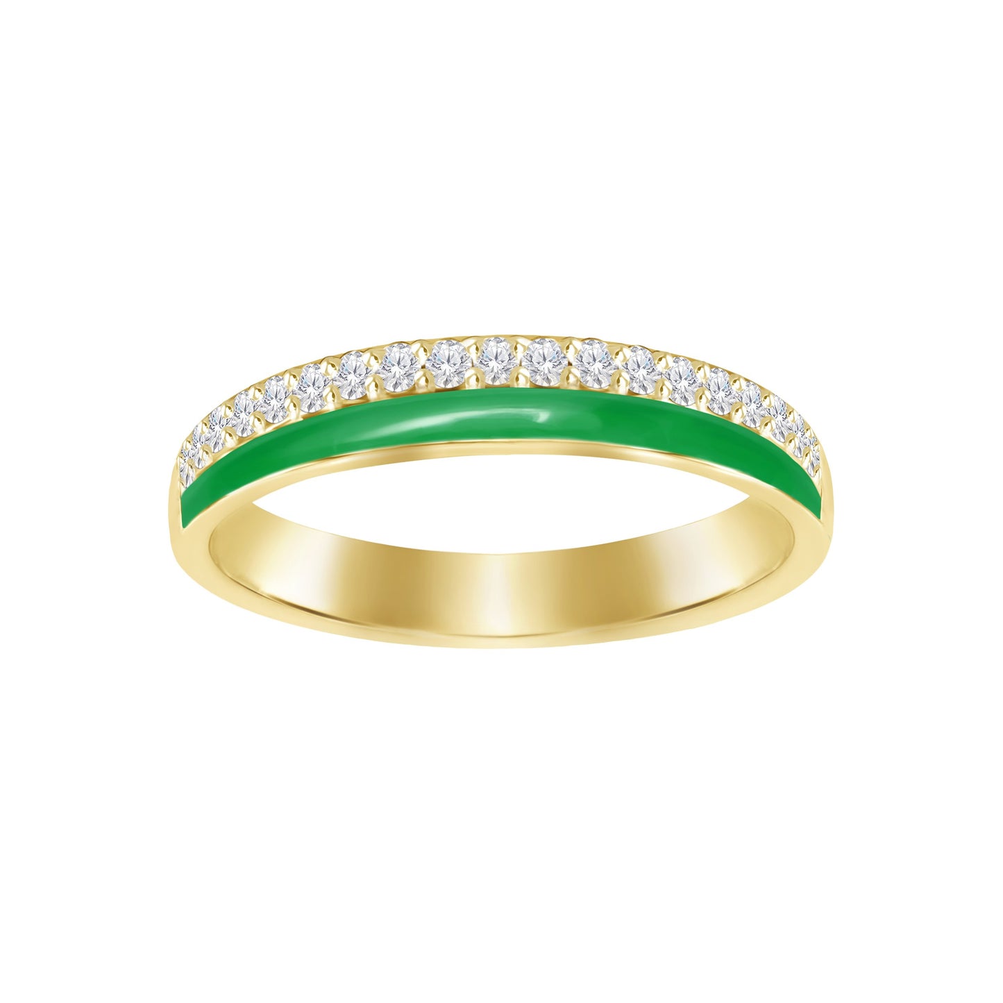 18k Enamel and Diamond Ring