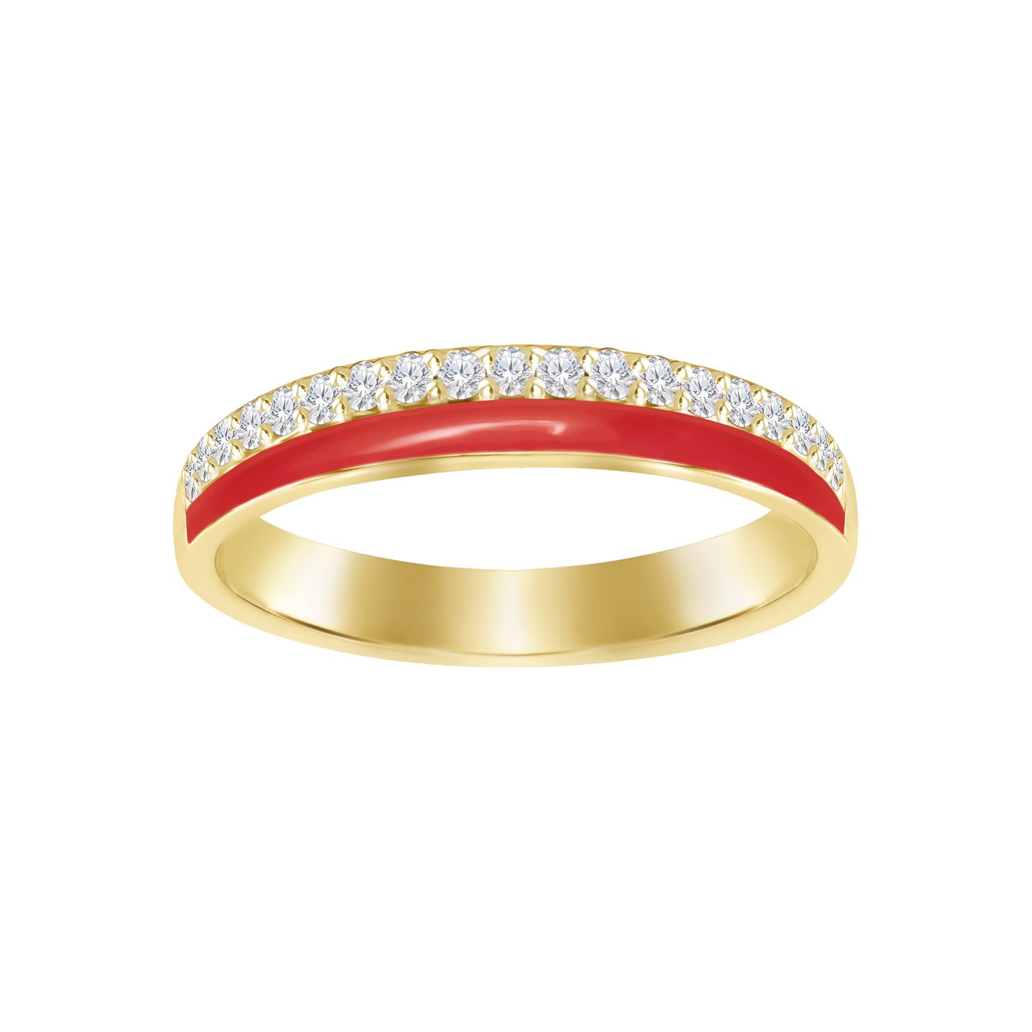 18k Enamel and Diamond Ring