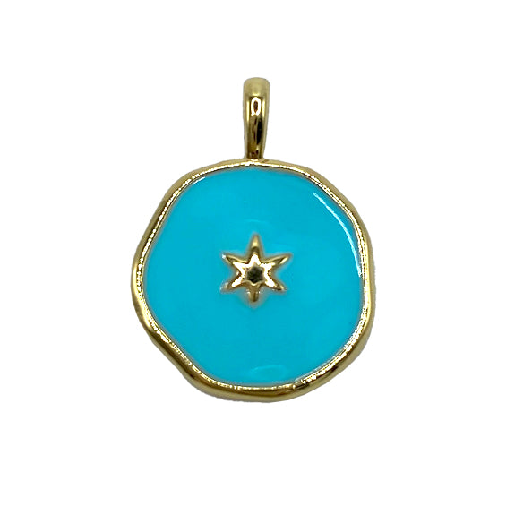 Sea Blue round enamel Star