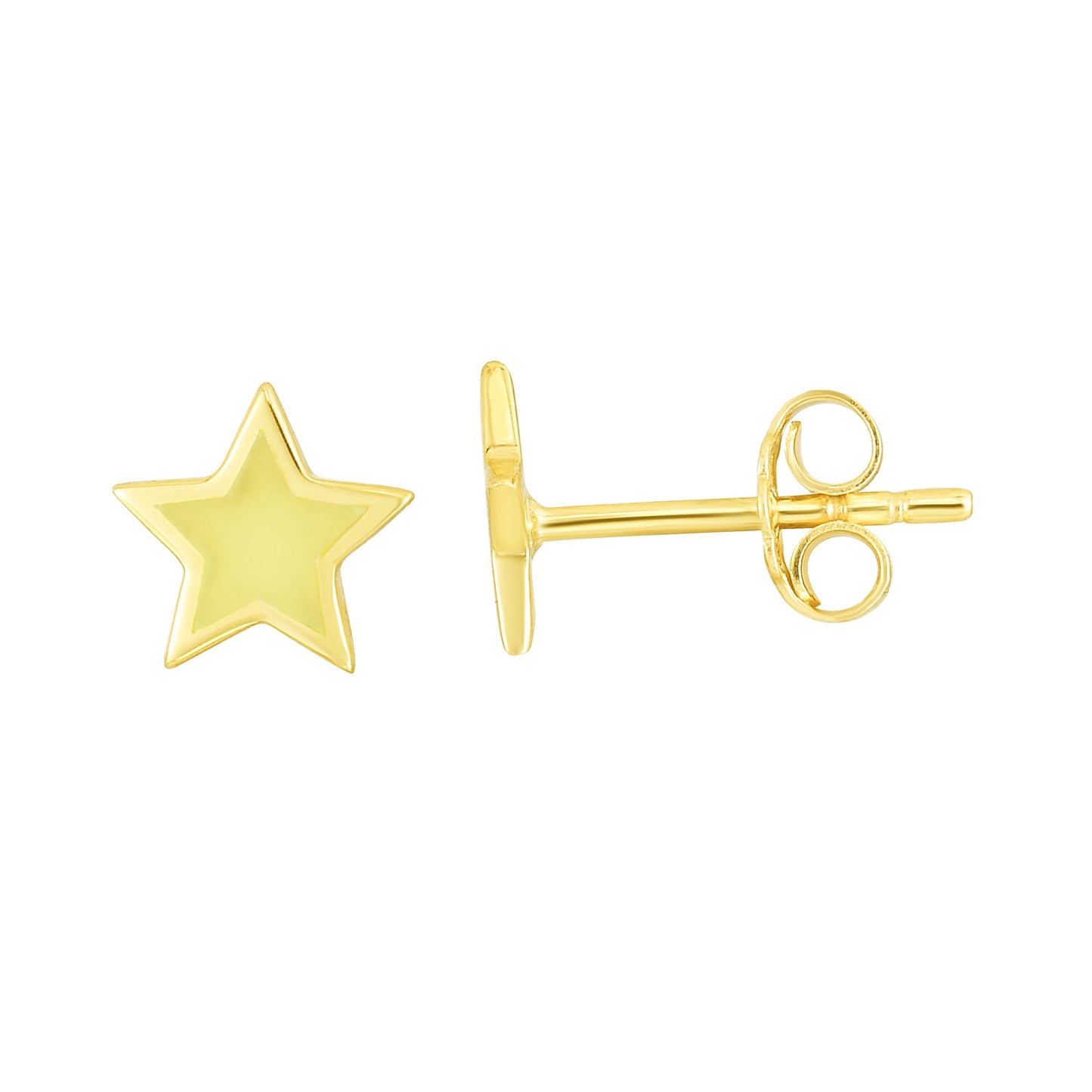 14k Star Enamel Earrings Studs