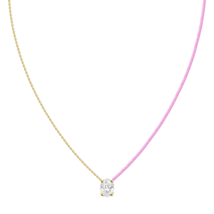 18k Solitaire Pear Diamond Chain Thread Necklace
