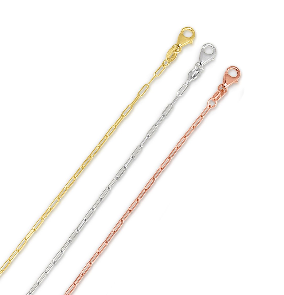 14K Gold 1.5mm Paperclip Chain