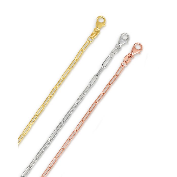 14K Gold 2.1mm Paperclip Chain