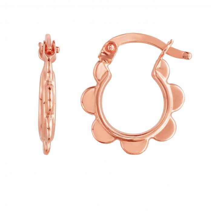 14k Scalloped Hoop
