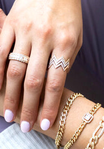 18K Zig Zag Diamond Ring