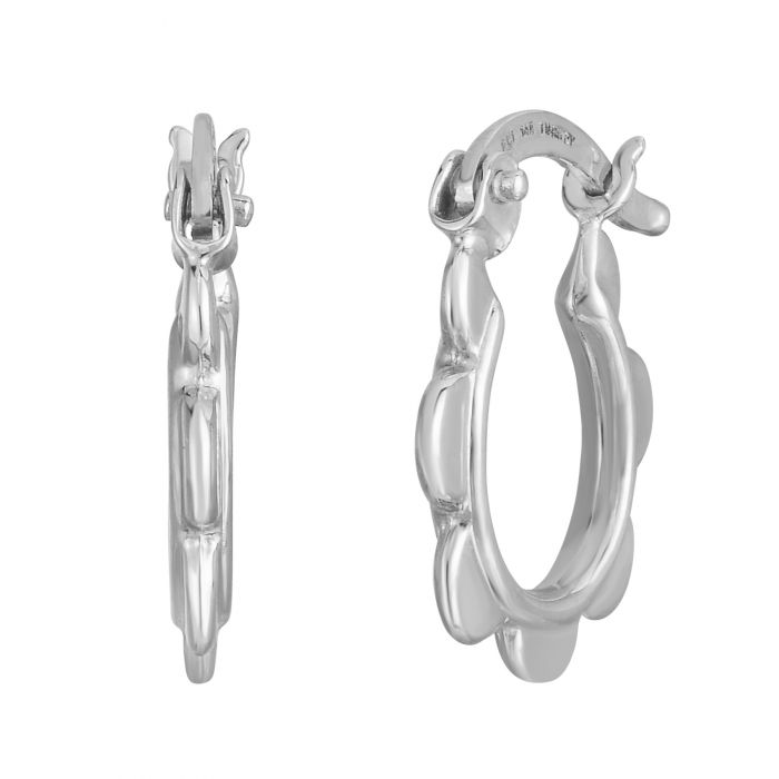 14k Scalloped Hoop