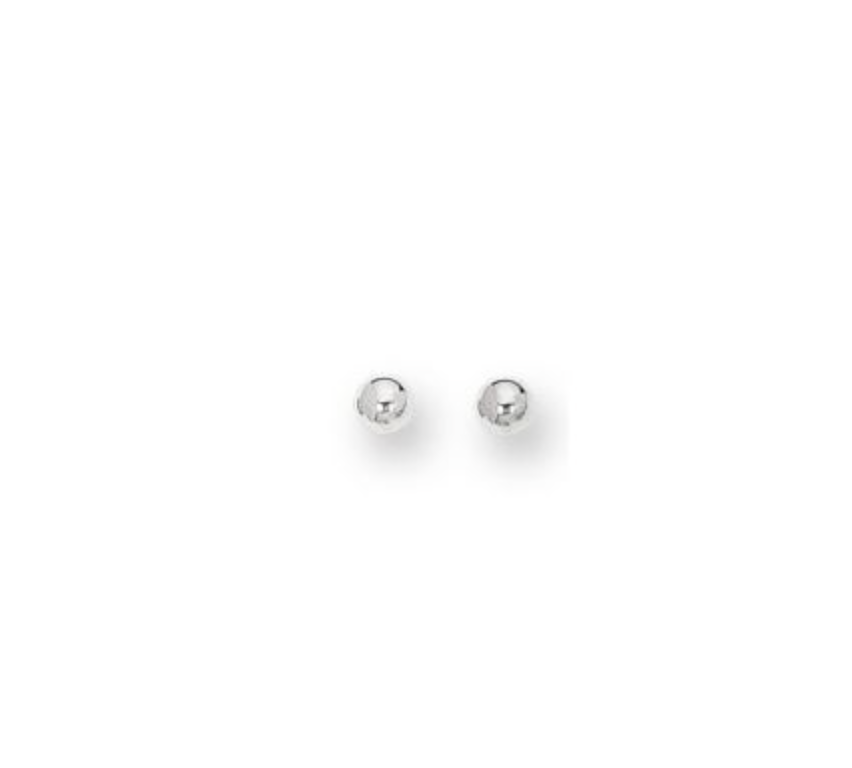 14K Gold Polished 3mm Ball Post Earring