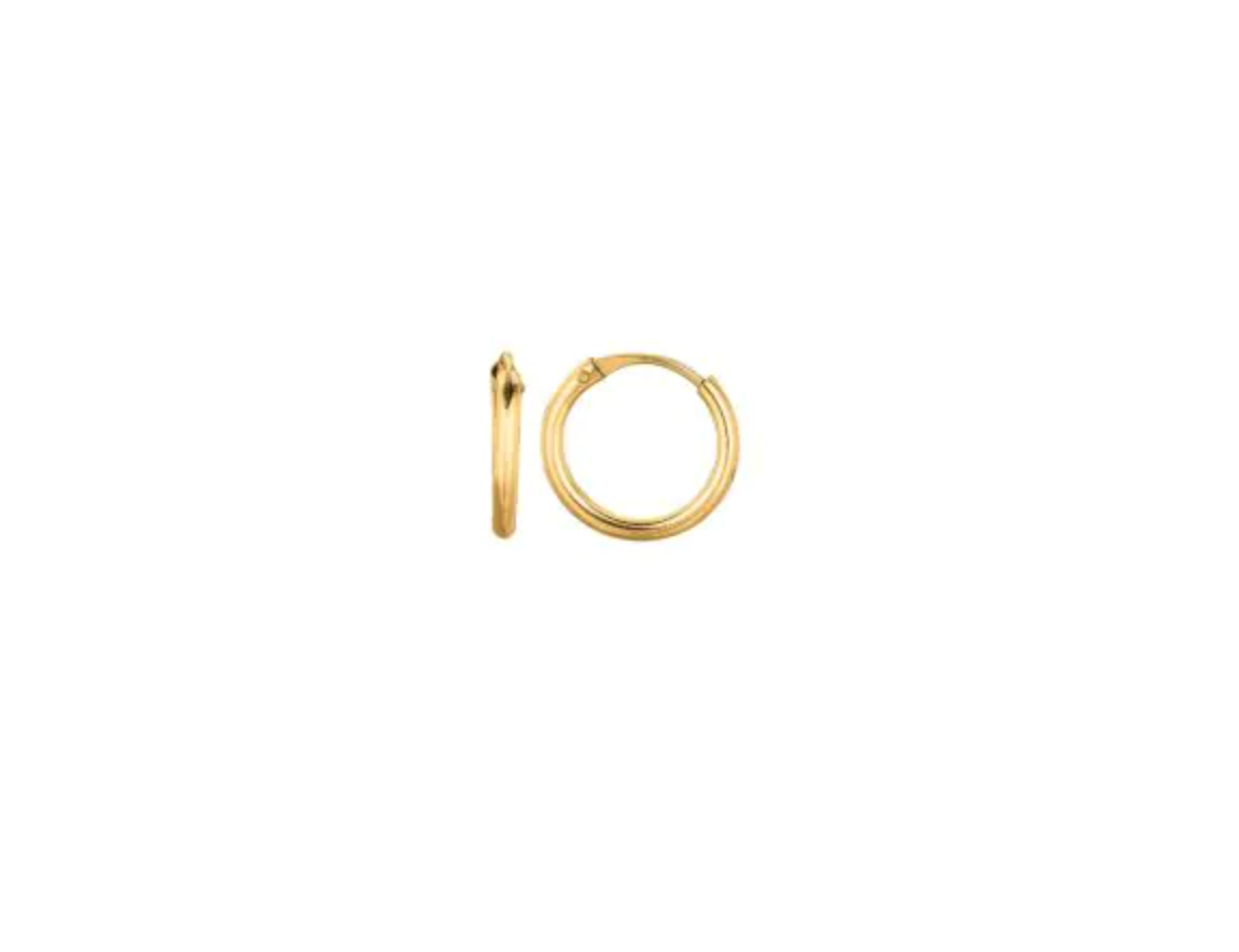 14K Gold 1x10mm Endless Hoop Earring
