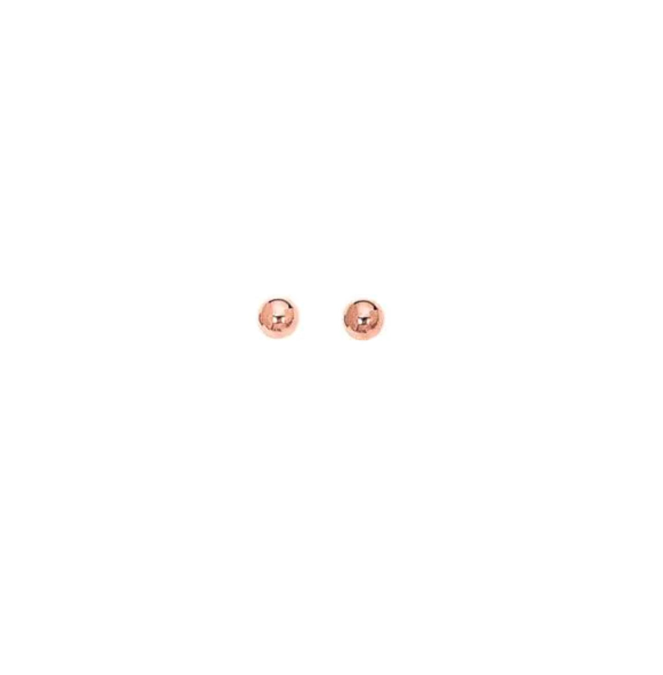 14K Gold Polished 3mm Ball Post Earring
