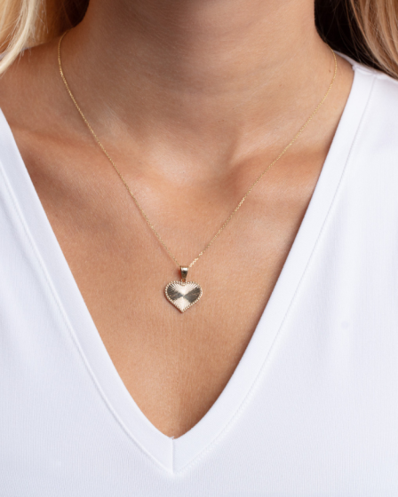 14K Radiating Heart Necklace