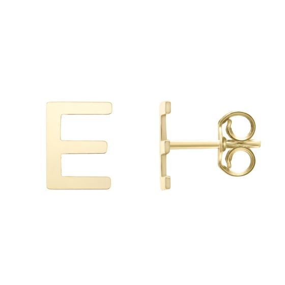 14K Gold Initial Stud Earring