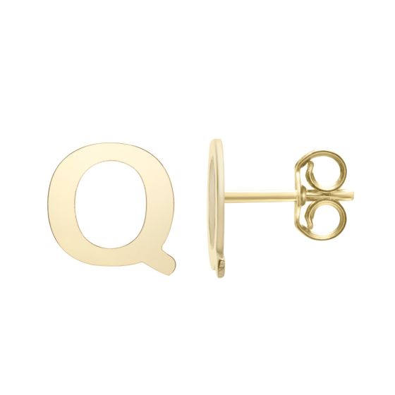 14K Gold Initial Stud Earring