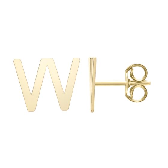 14K Gold Initial Stud Earring