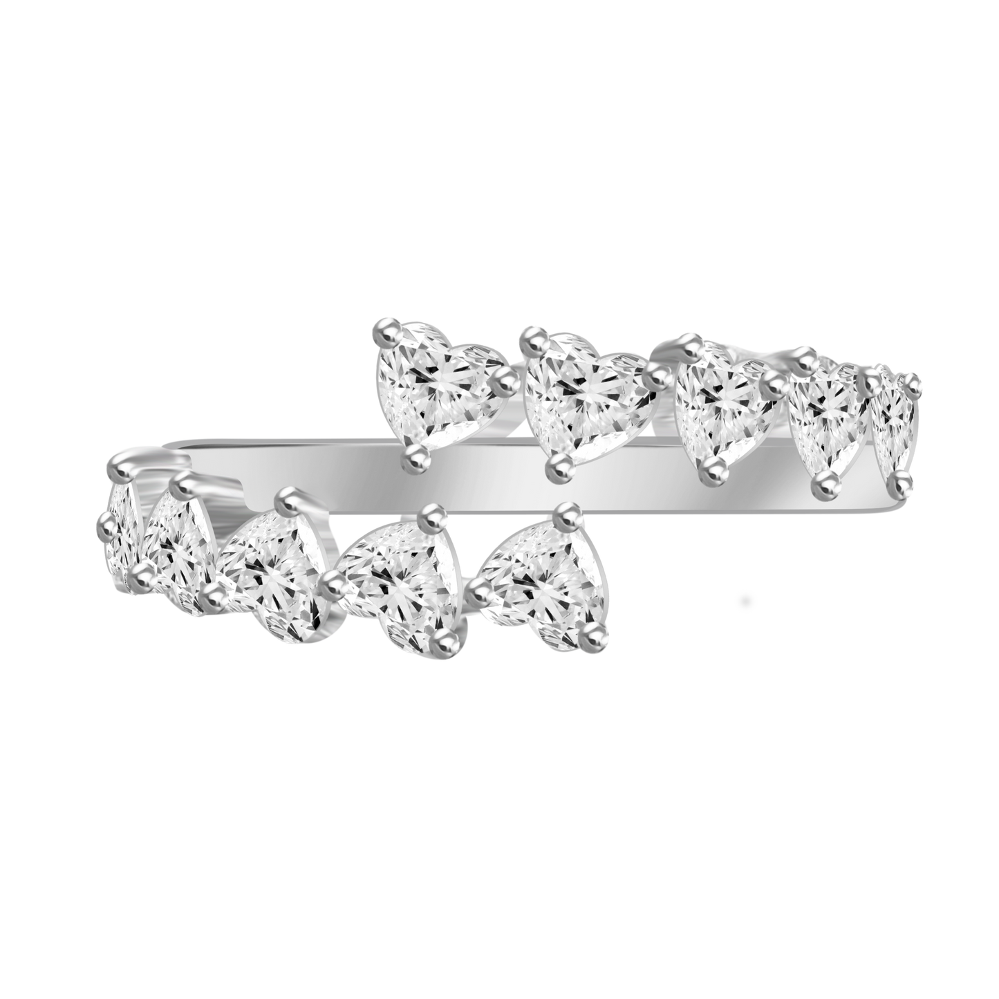 18k Heart Diamond Wrap Ring