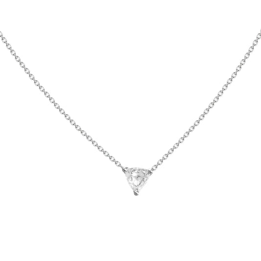 18k Solitaire Trilion Diamond Chain Necklace