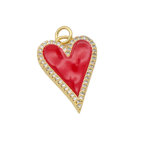 Red Heart enamel Pendant