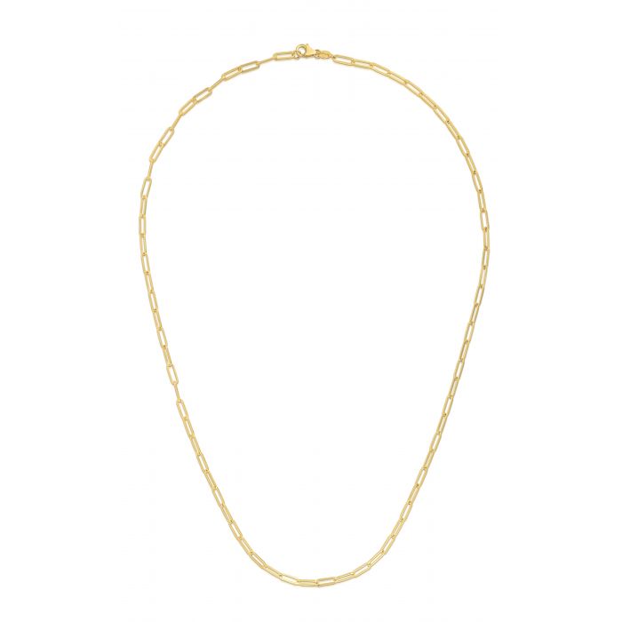 14K Gold 2.1mm Paperclip Chain