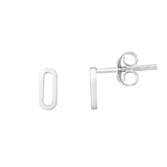 14K Mini Paperclip Earrings Studs